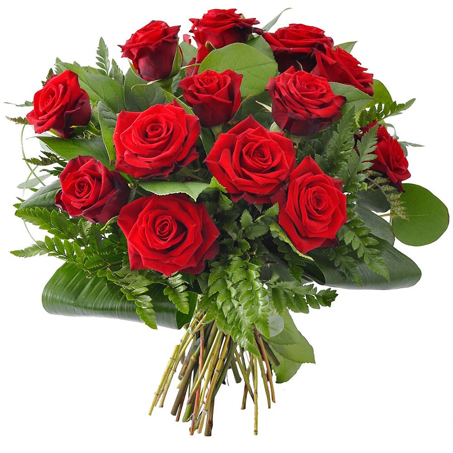 Bouquet 12 roses rouges ⋆ La Sarre Fleuriste